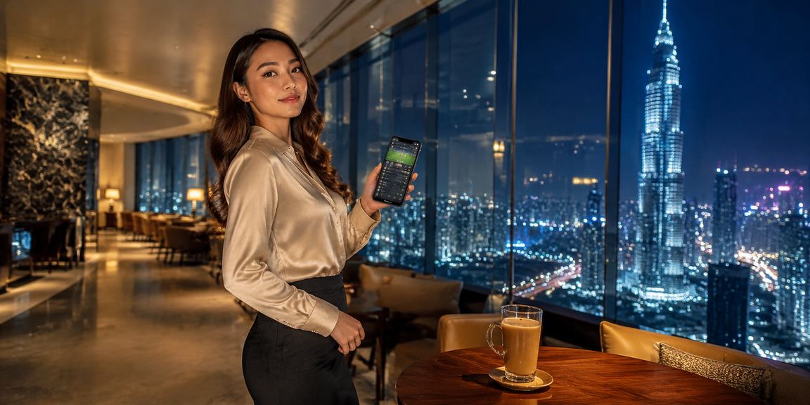 Proses deposit dalam talian menggunakan e-wallet dan perbankan internet di Kuala Lumpur bergaya Melayu